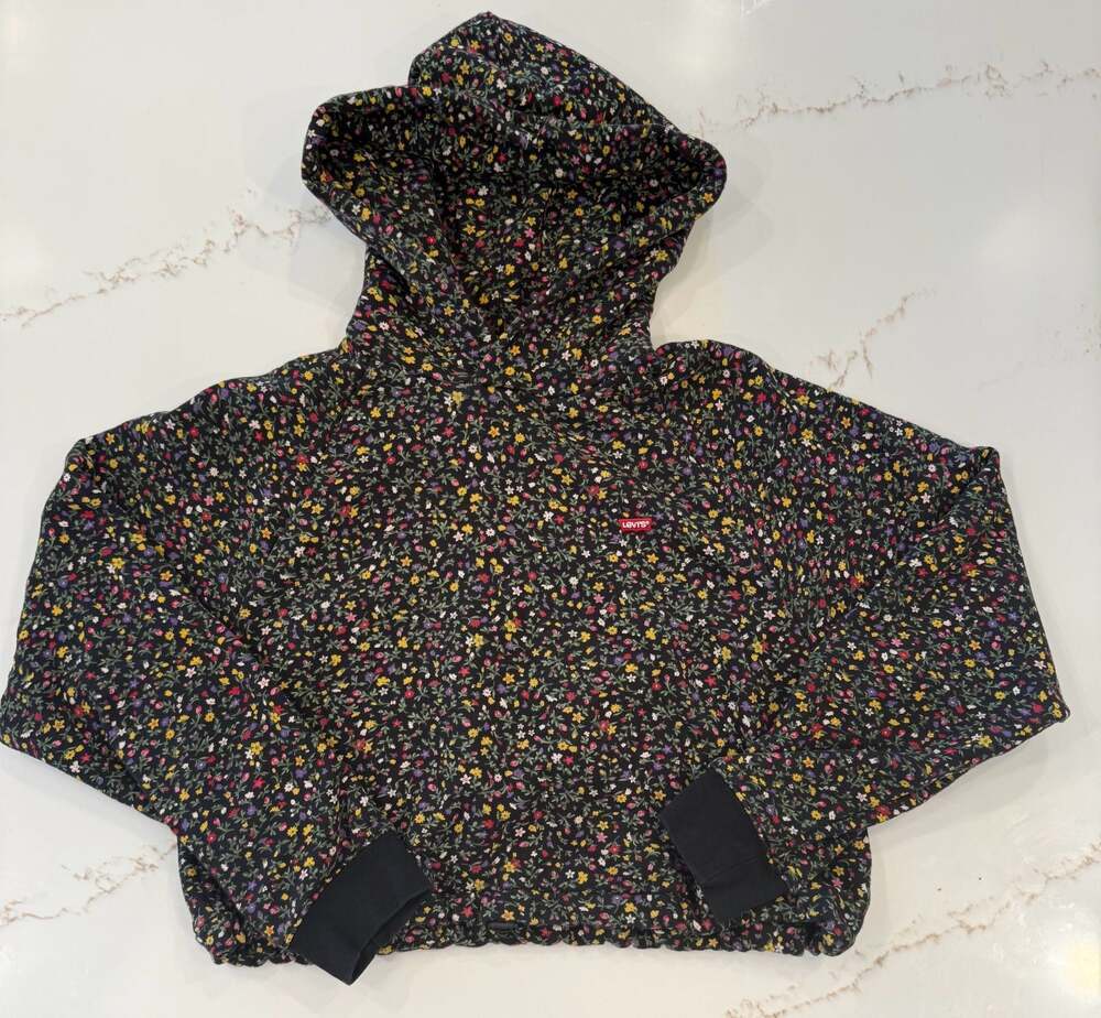 Levi's Floral Print Cropped Hoodie Size M